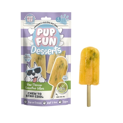 Pup Fun Desserts Sjove Hundeis Kiwi Smoothie Lollies 2stk Small